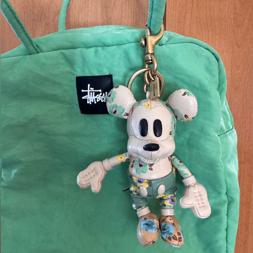 Disney X Coach Mickey Mouse Bag Charm With Floral Print - Picture 4 of 12